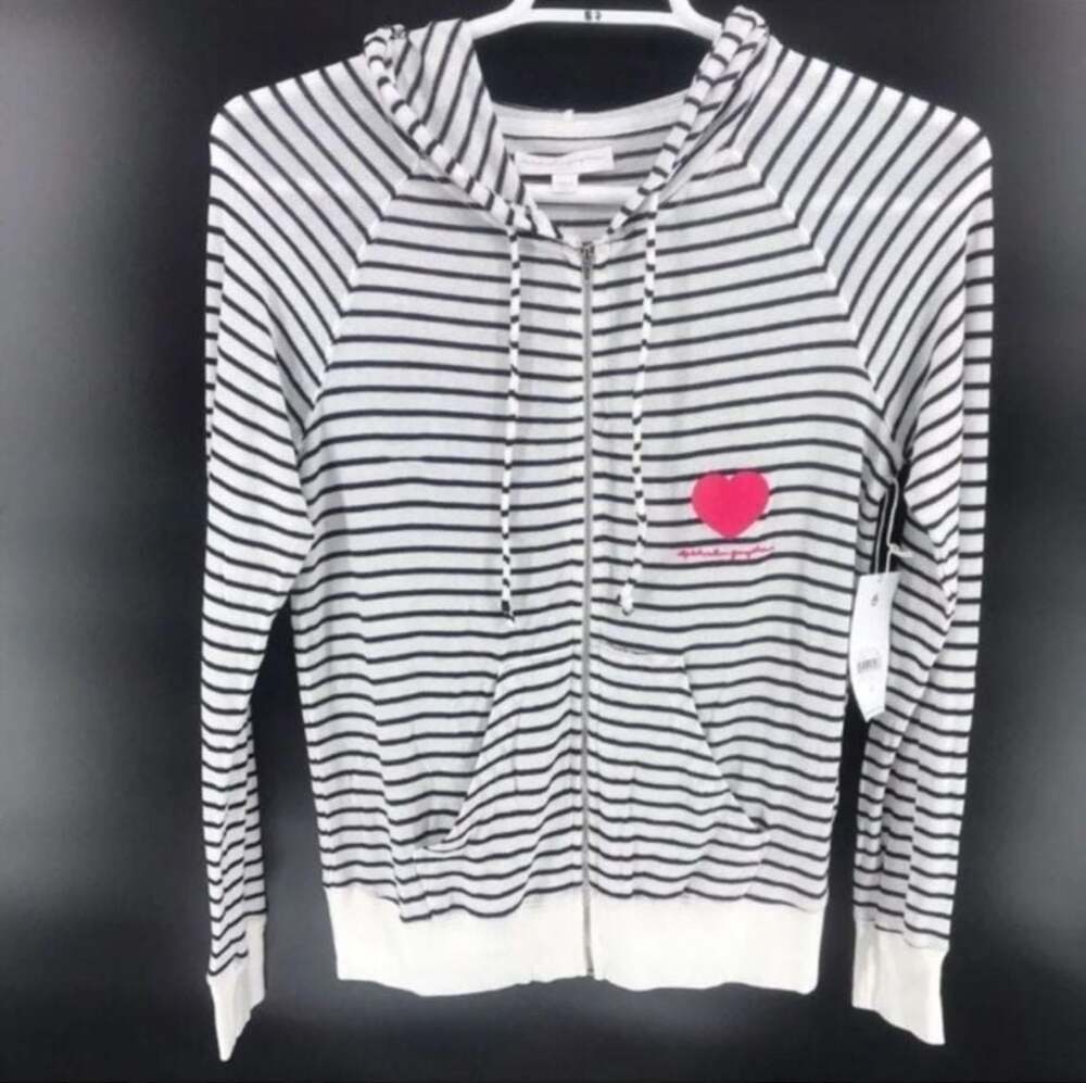 Spiritual Gangster Salute The Sun Striped Zip Hoodie Size M